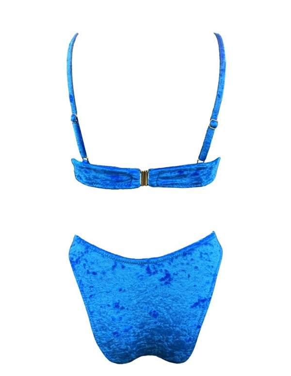 EMMA 949 VELVET WIDE TRIANGLE BIKINI OCEAN